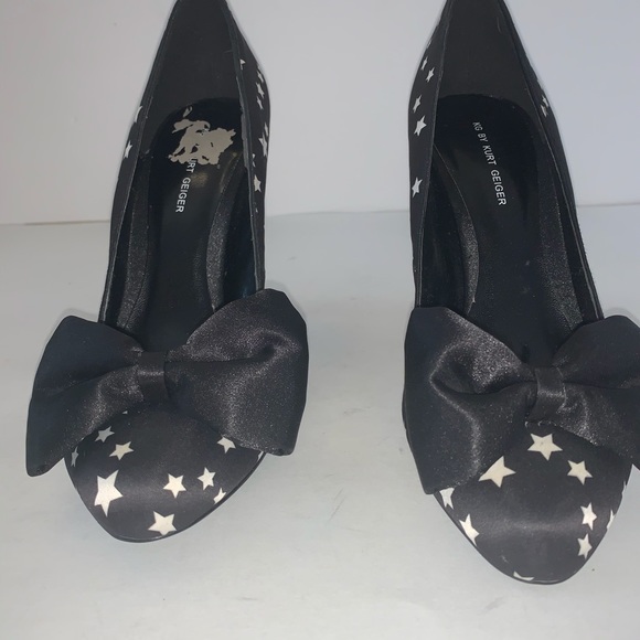 KG by Kurt Geiger Black White Star Bow Heels - Picture 5 of 12
